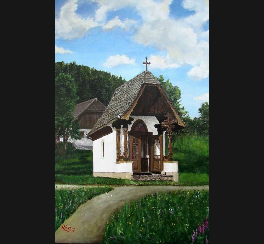 Acrylbild einer Kapelle in Pinsdorf